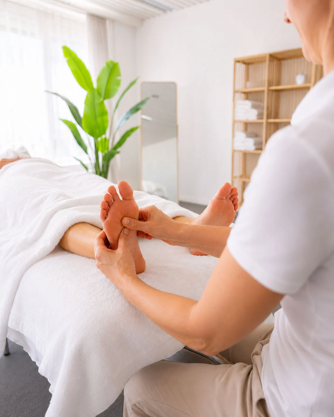 Behandlung der Reflexzonen an den Füssen in der Wohler Praxis